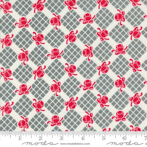 Kitty Christmas Coal Bells Checks & Plaids Cotton 44"/45" Fabric Per Yard