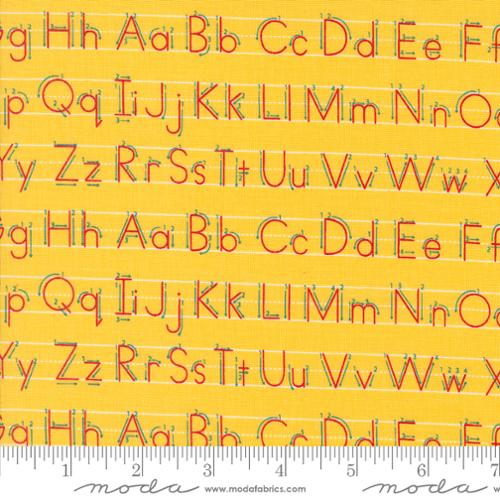 Back To School School Bus Writing Letters Cotton 44"/45" Fabric Per Yard