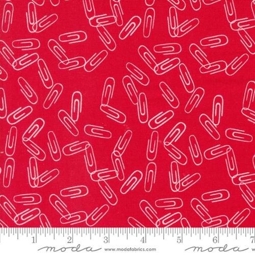 Back To School Apple Paper Clips Cotton 44"/45" Fabric Per Yard