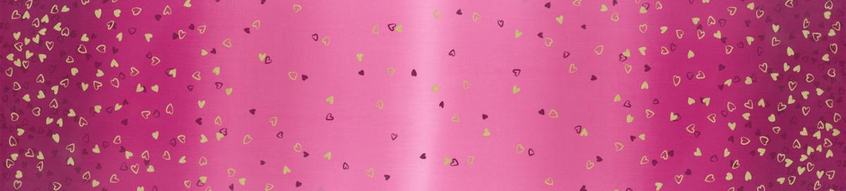 Moda I Heart Ombre Metallic quilting cotton fabric in Magenta