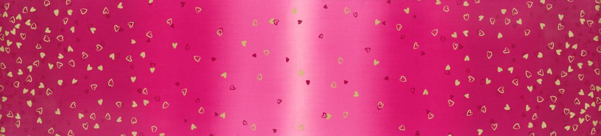 Moda I Heart Ombre Metallic quilting cotton fabric in Pomegranate