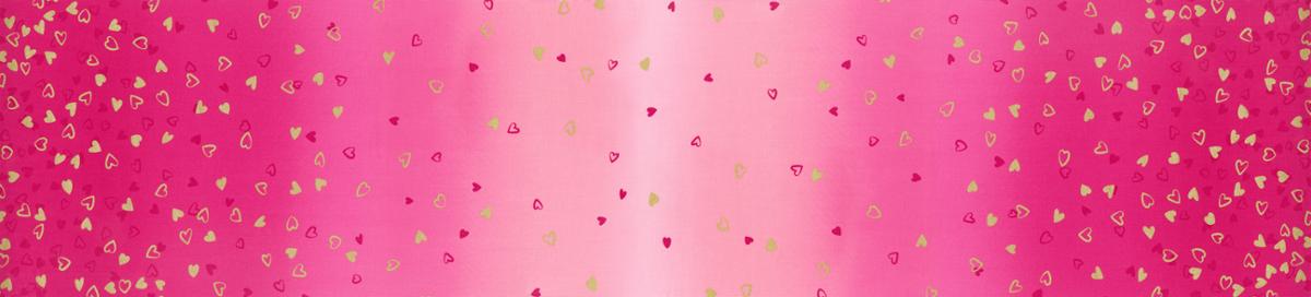 Moda I Heart Ombre Metal quilting cotton in Fuchsia 10875 337