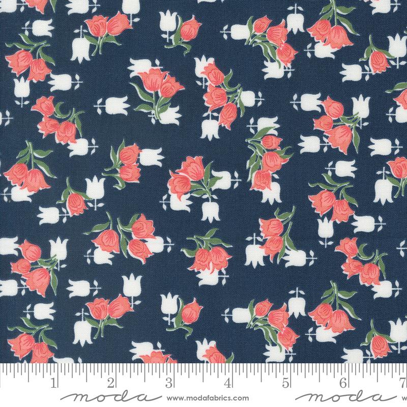 Moda Rosemary Cottage quilting cotton in Navy 55314-14