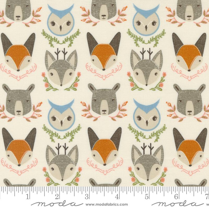 Moda Woodland Wonder quilting cotton fabric in Cloud 48392