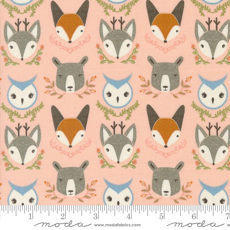 Moda Woodland Wonder quilting cotton fabric in Blush 48392