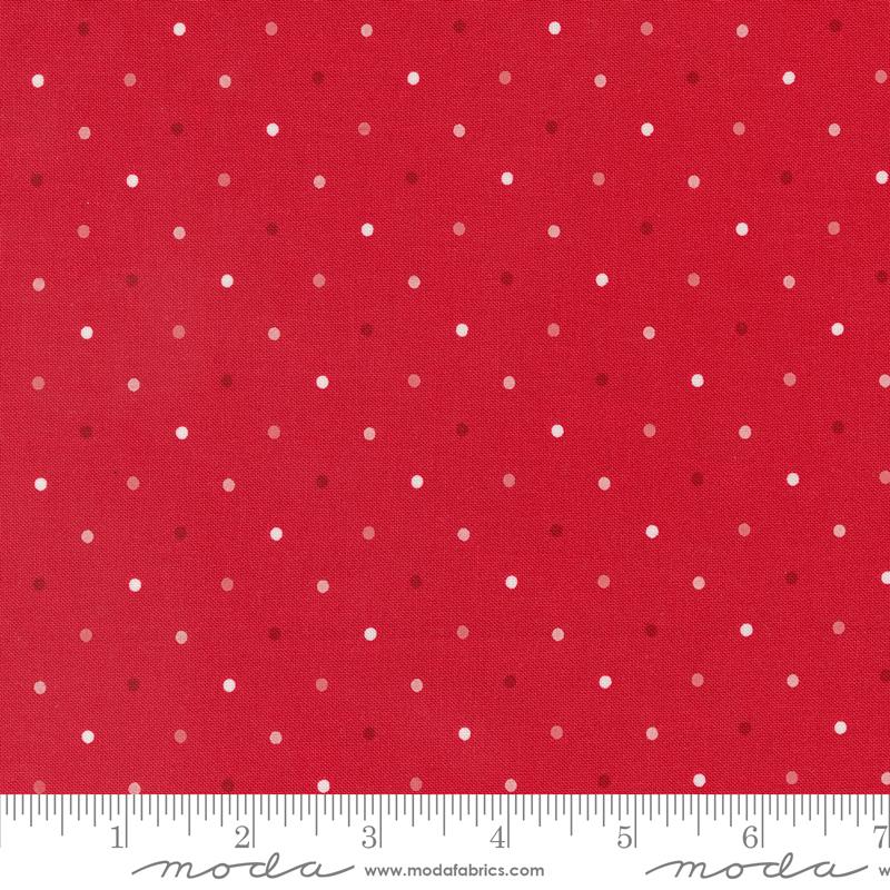 Moda Magic Dot quilting cotton in Strawberry red