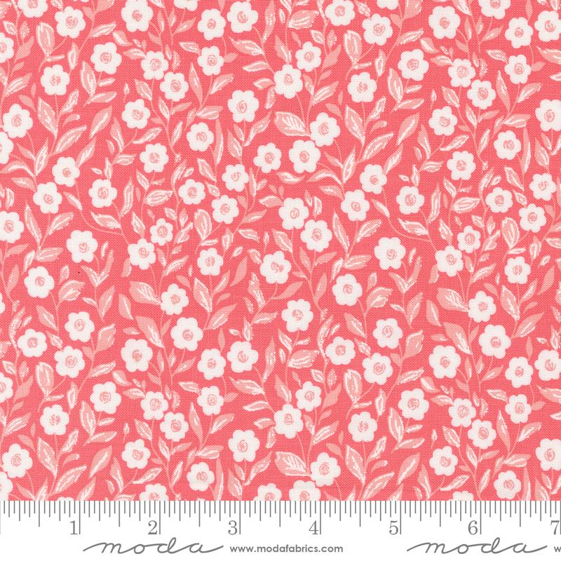 Moda Love Blooms quilting cotton in Lipstick red