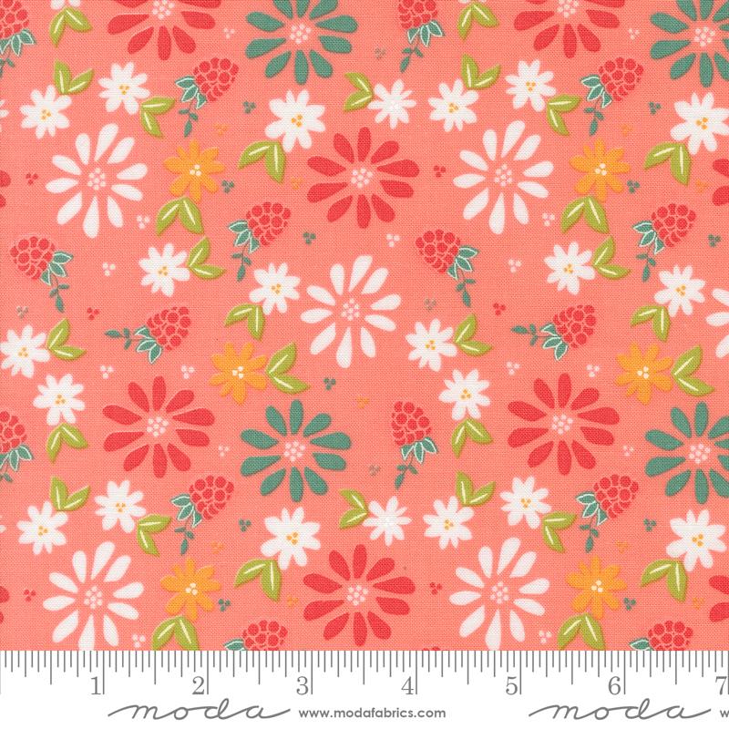 Moda Raspberry Summer quilting cotton in Carnation pink