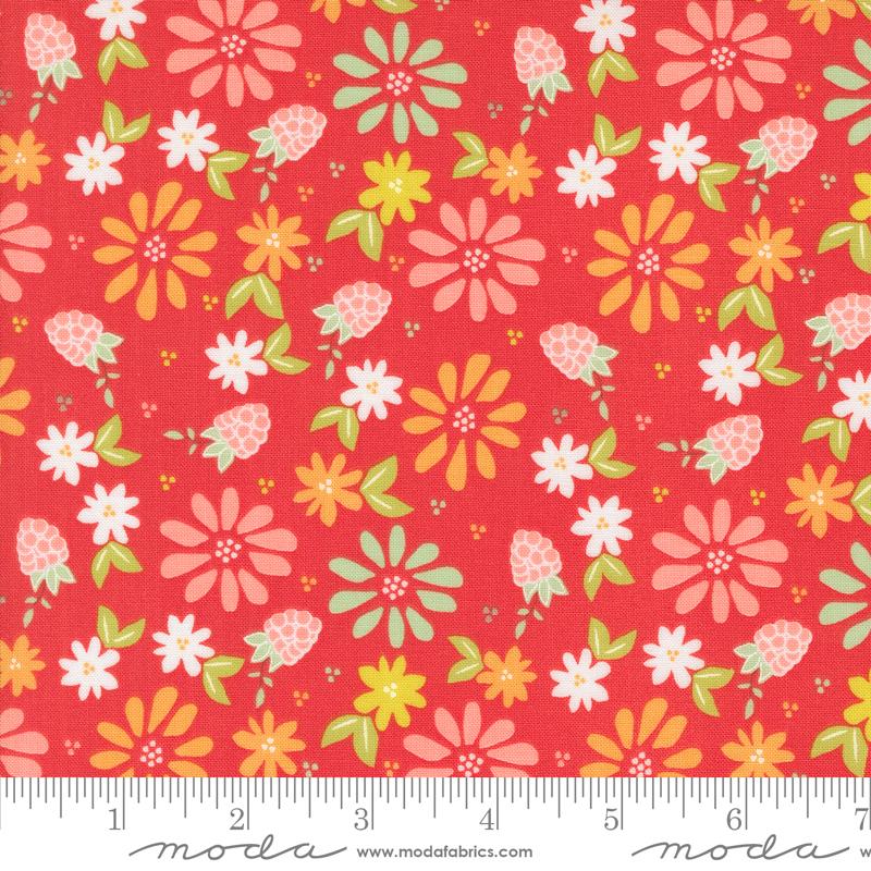 Moda Raspberry Summer quilting cotton in Raspberry 37690-13