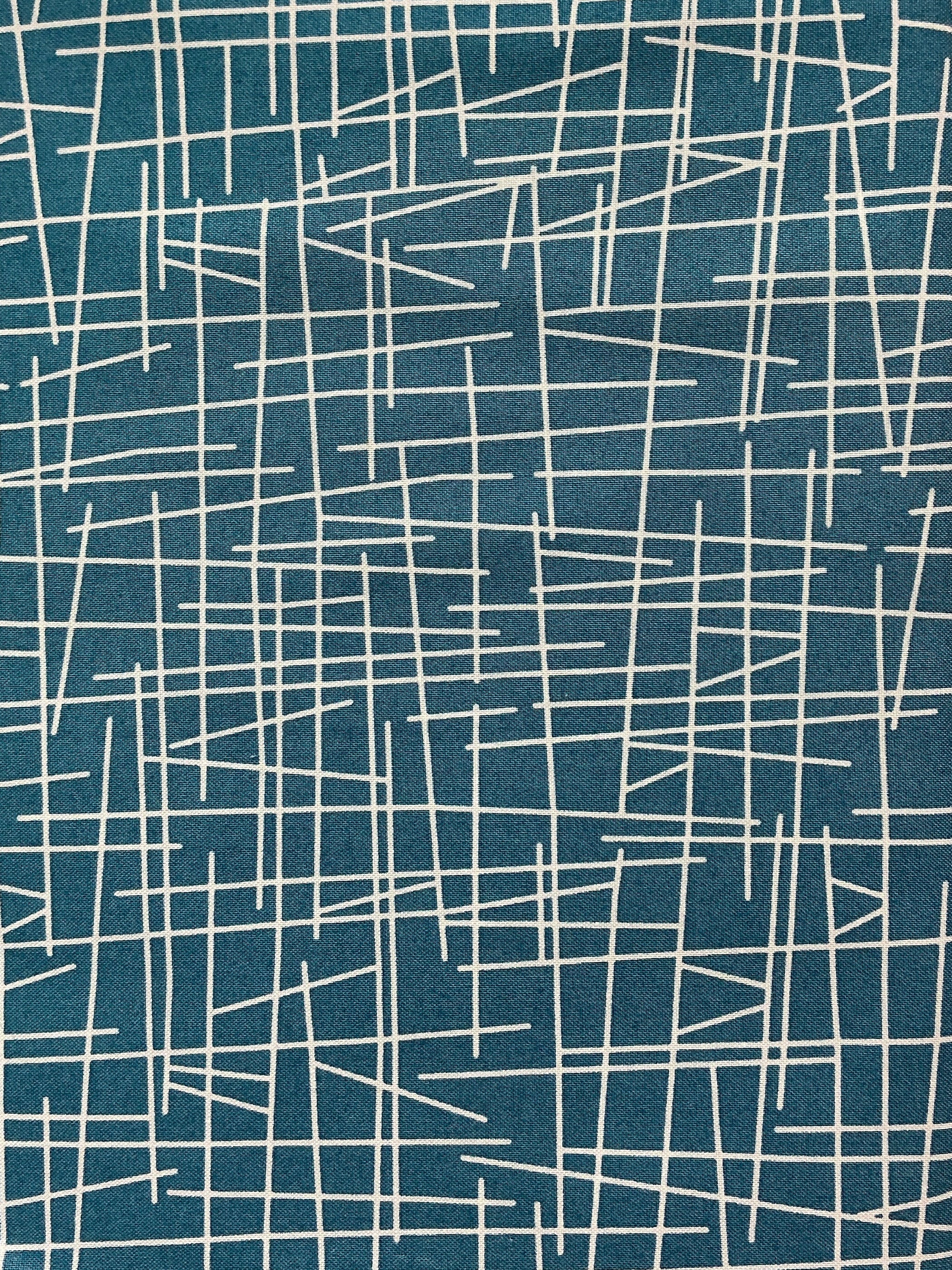 Blue Teal Pick-up Sticks geometric quilting fabric by Kim Schaefer for Andover Fabrics