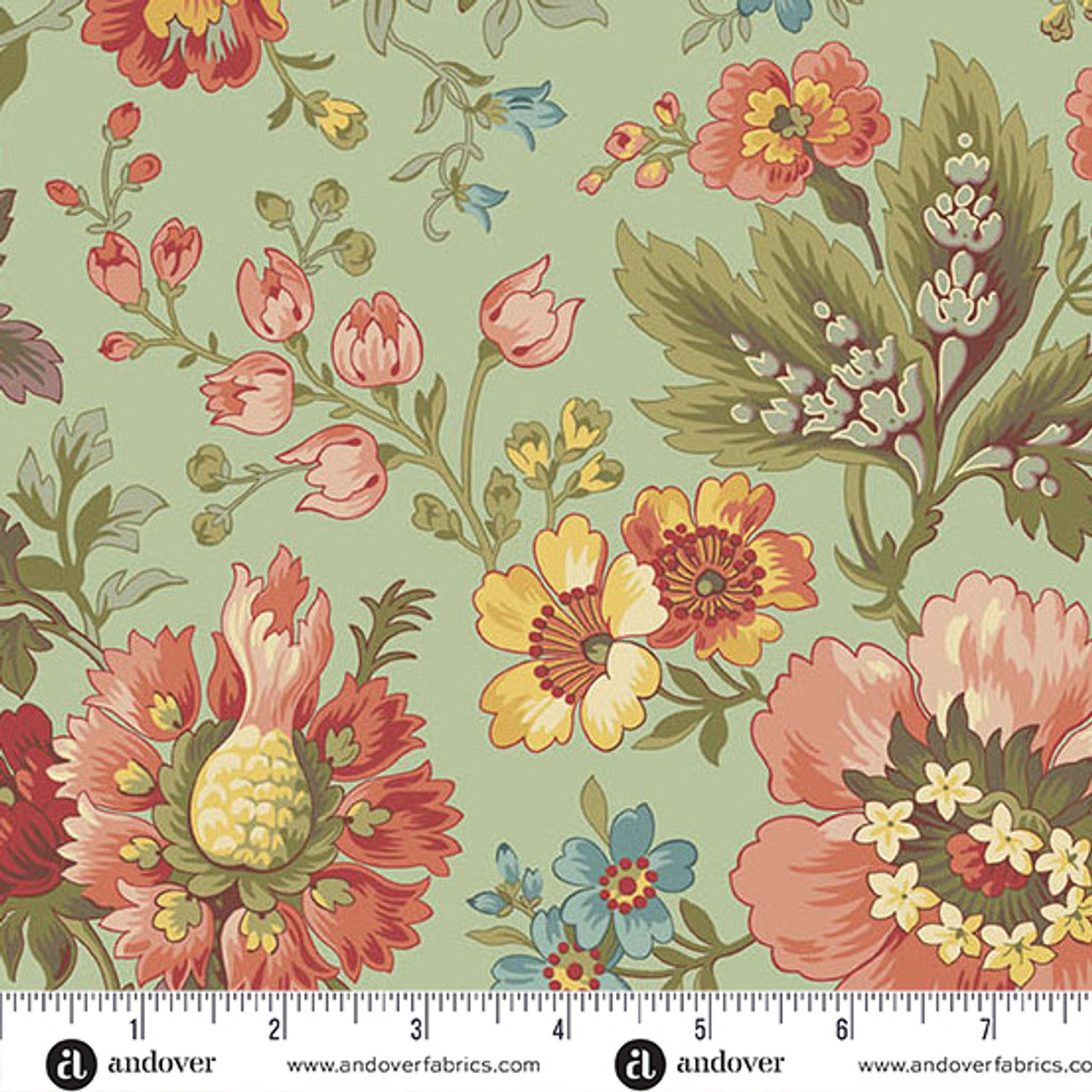 Milk and Honey Garden Green Farmer's Daughter 44"/45" Fabric Per Yard