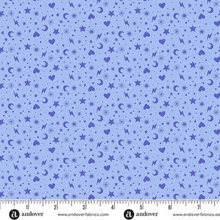 Perfect Day Charm Toss Blue Cotton 44"/45" Fabric Per Yard