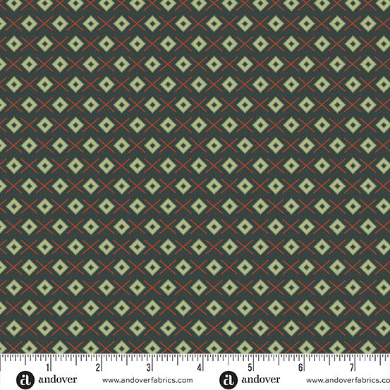 Nordic Summer Stitch Deep Water Cotton 44"/45" Fabric Per Yard