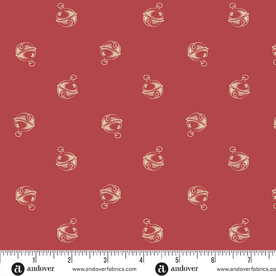Jingle Bell Jingle Bell Cranberry 44"/45" Fabric Per Yard