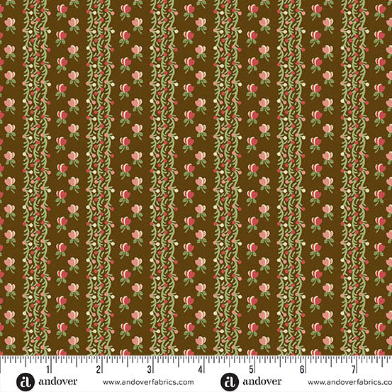 Jingle Bell Fairy Lights Dark Chocolate 44"/45" Fabric Per Yard