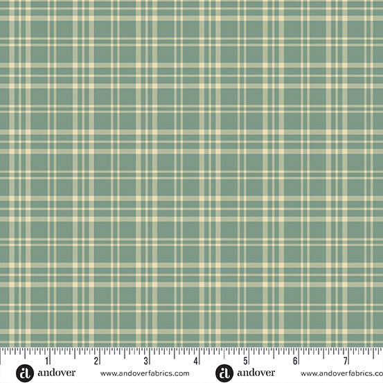 Jingle Bell Pajama Plaid Vintage Blue 44"/45" Fabric Per Yard