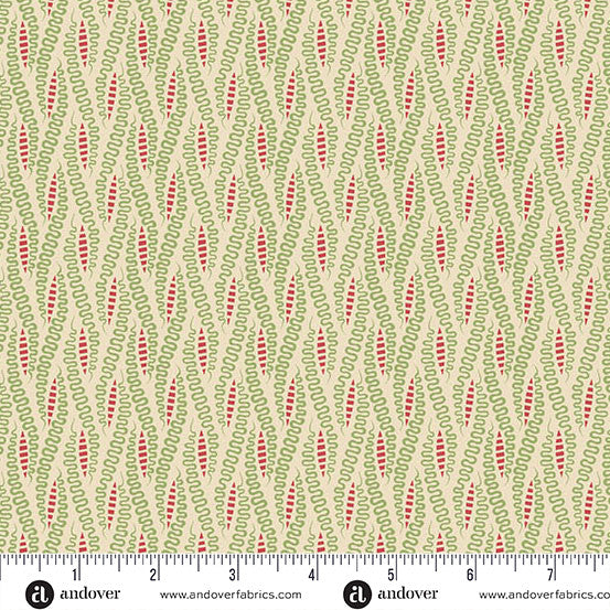 Jingle Bell Ribbon Candy Holly 44"/45" Fabric Per Yard