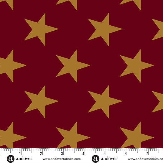 Crimson Star Spangled Fredericksburg Revisited 108" Cotton Wideback Fabric per yard