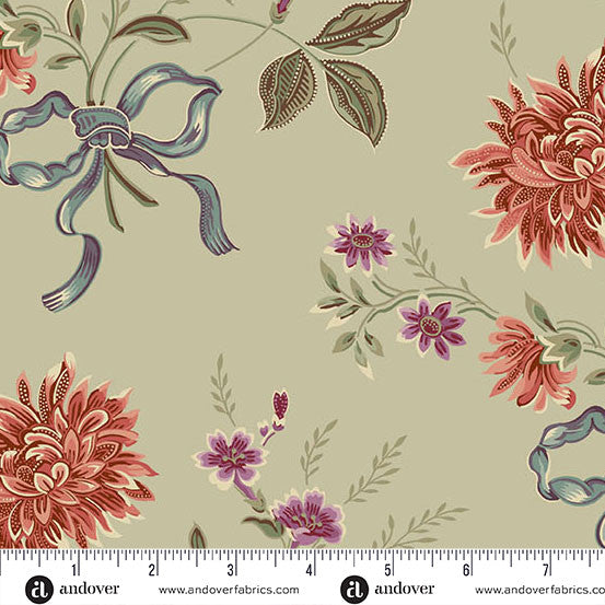 Cream Autumn Bouquet  108" Cotton Wideback Fabric per yard