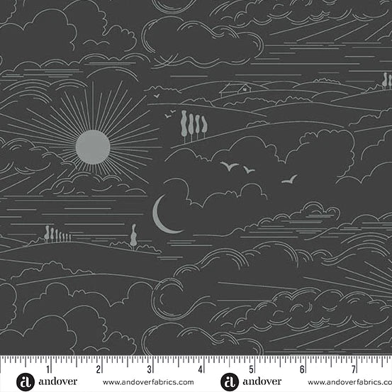 Shadow Alison Glass Dwell Gray Wideback Cotton Fabric Per Yard