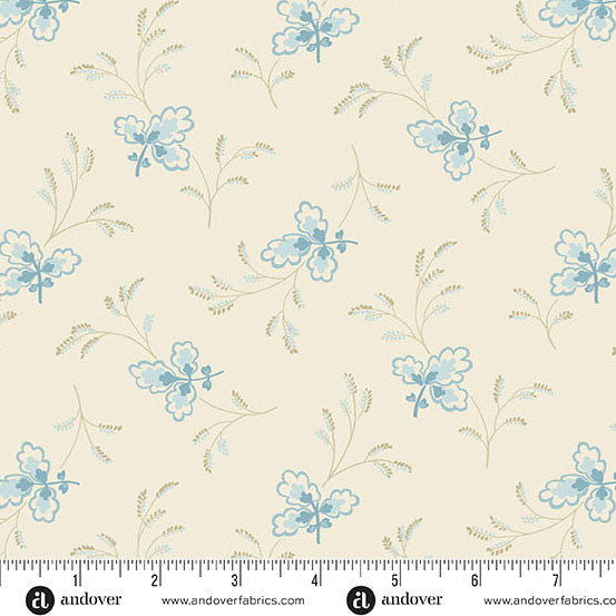Special Delivery Floating Leaves Tranquil 108" Cotton Wideback Fabric per yard