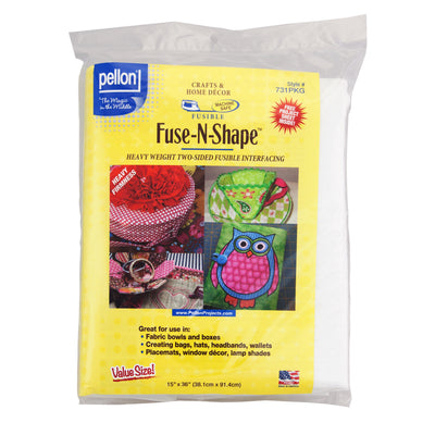 Pellon® 731 Fuse-N-Shape™ Heavyweight Fusible Stabilizer 15" x 36" Package. Color: White.