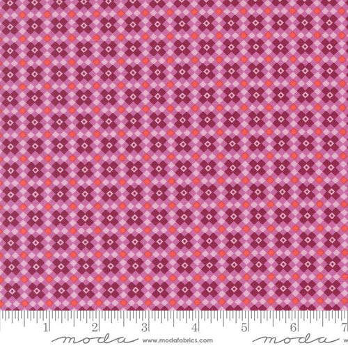 Legendary Love Fencing Blenders Check Wisteria Cotton 44"/45" Fabric Per Yard