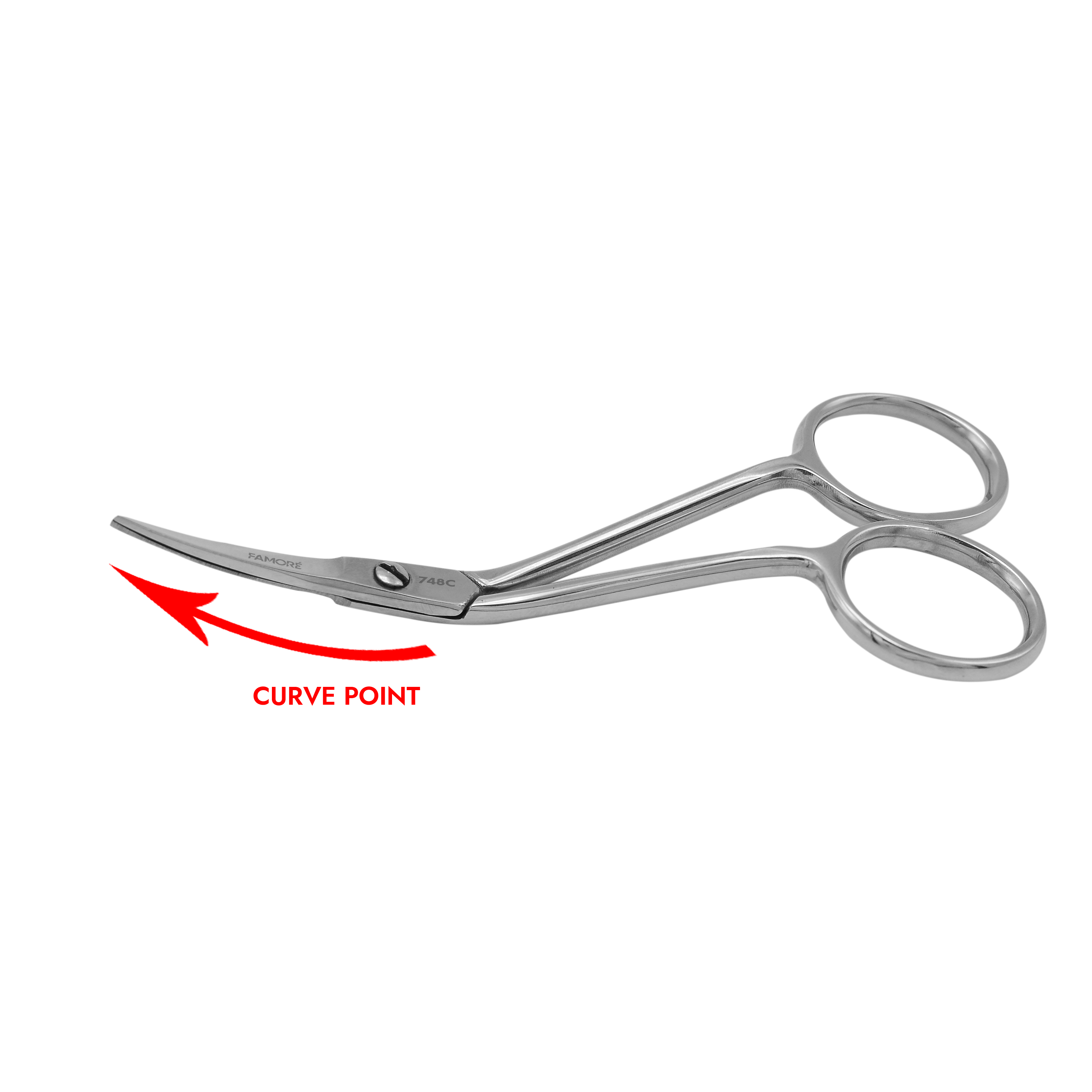 748C - Fine Point, Mini Double Curved, Embroidery, Applique Scissors (4in.)