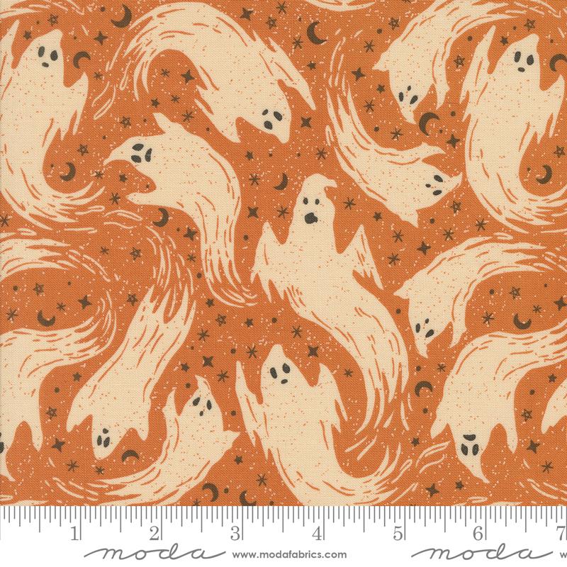 Moda Home Sweet Haunt quilting fabric in Pumpkin 20914 14