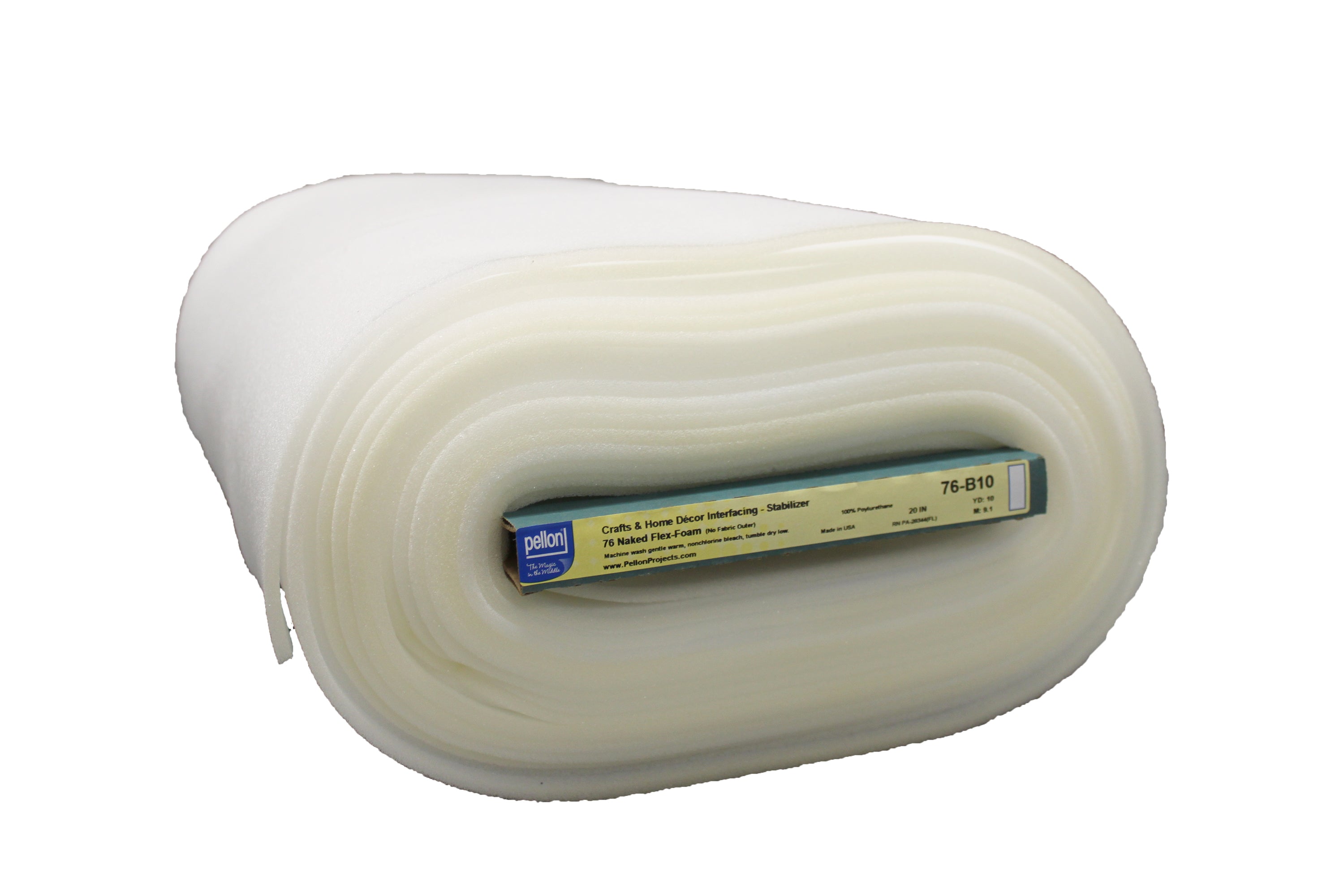 Pellon® FF76 Basic Uncovered Flex-Foam Stabilizer 20" x 10 yards Bolt.  Color: Natural.