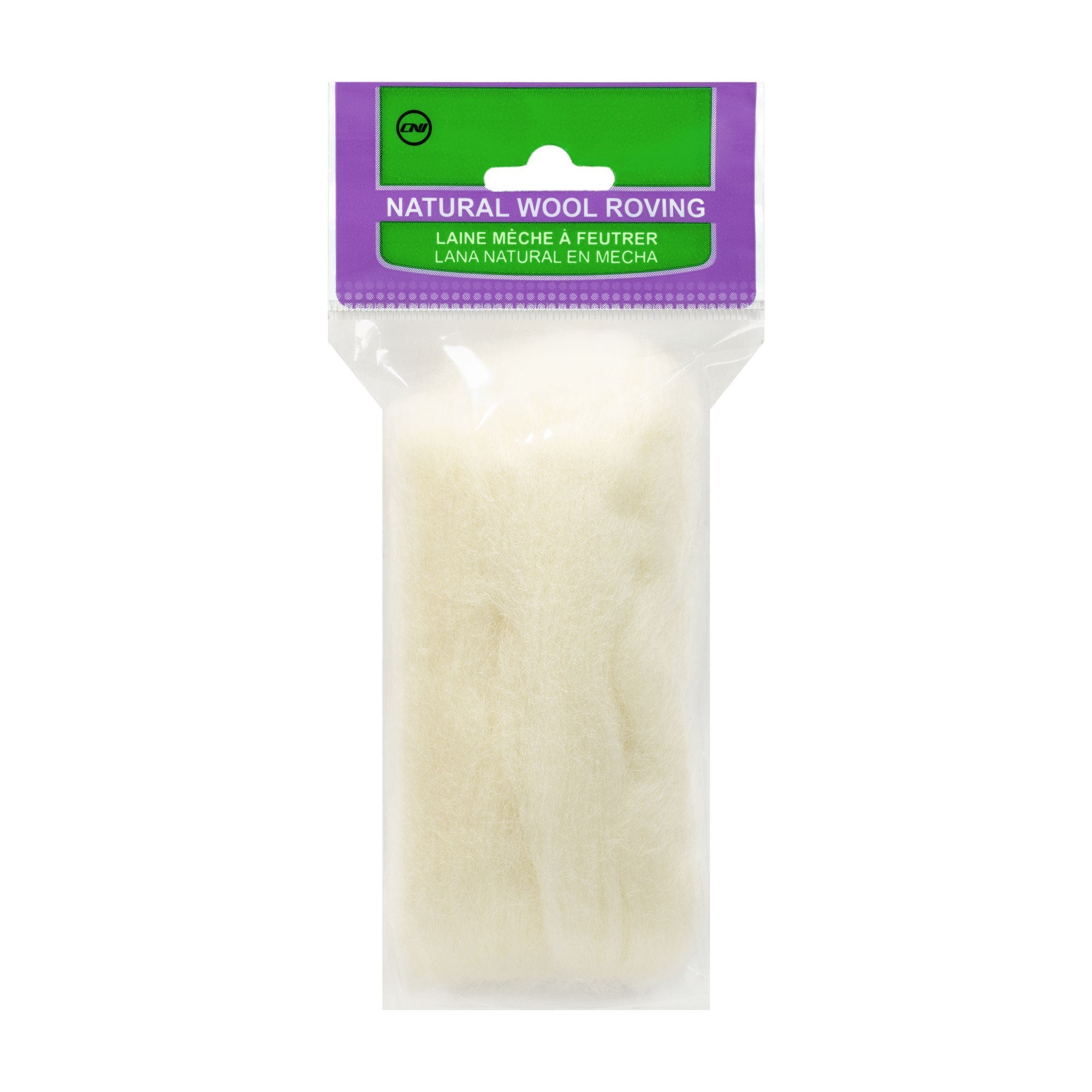 Natural Wool Roving (Off-White)