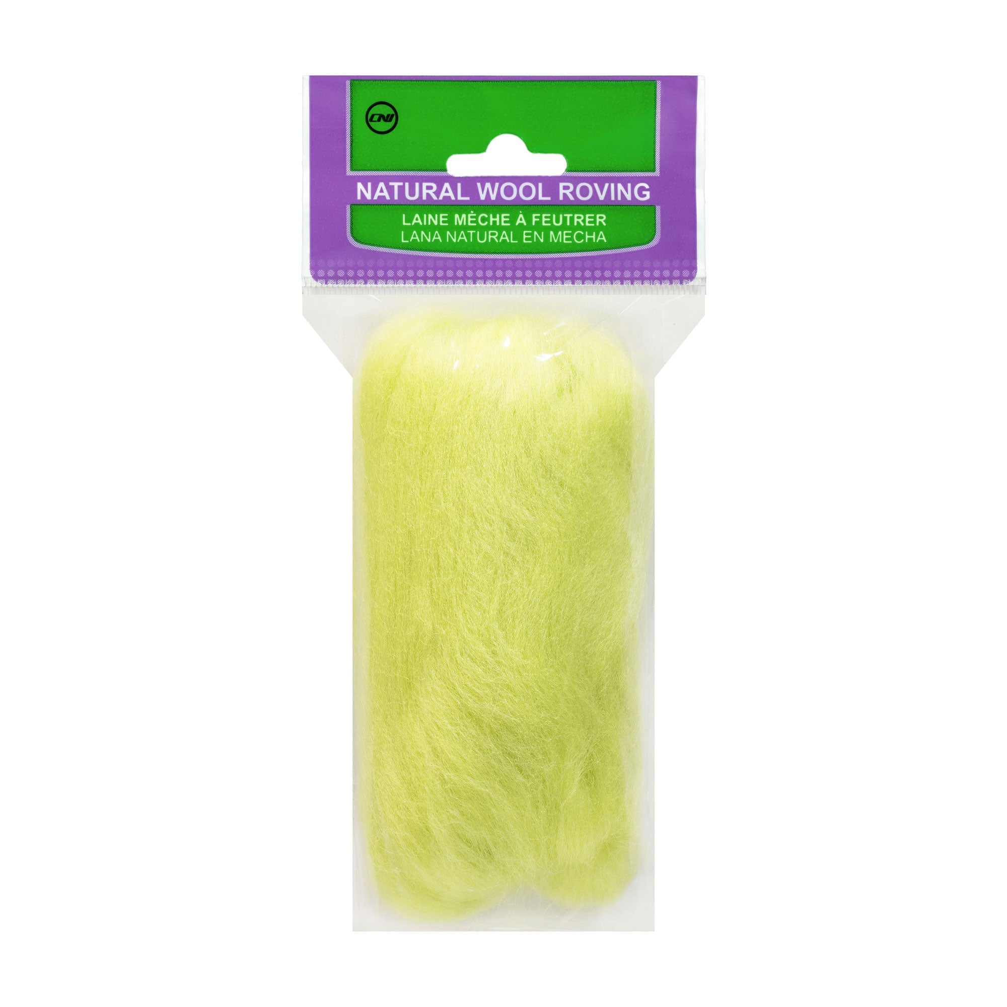 Natural Wool Roving (Lime Green)