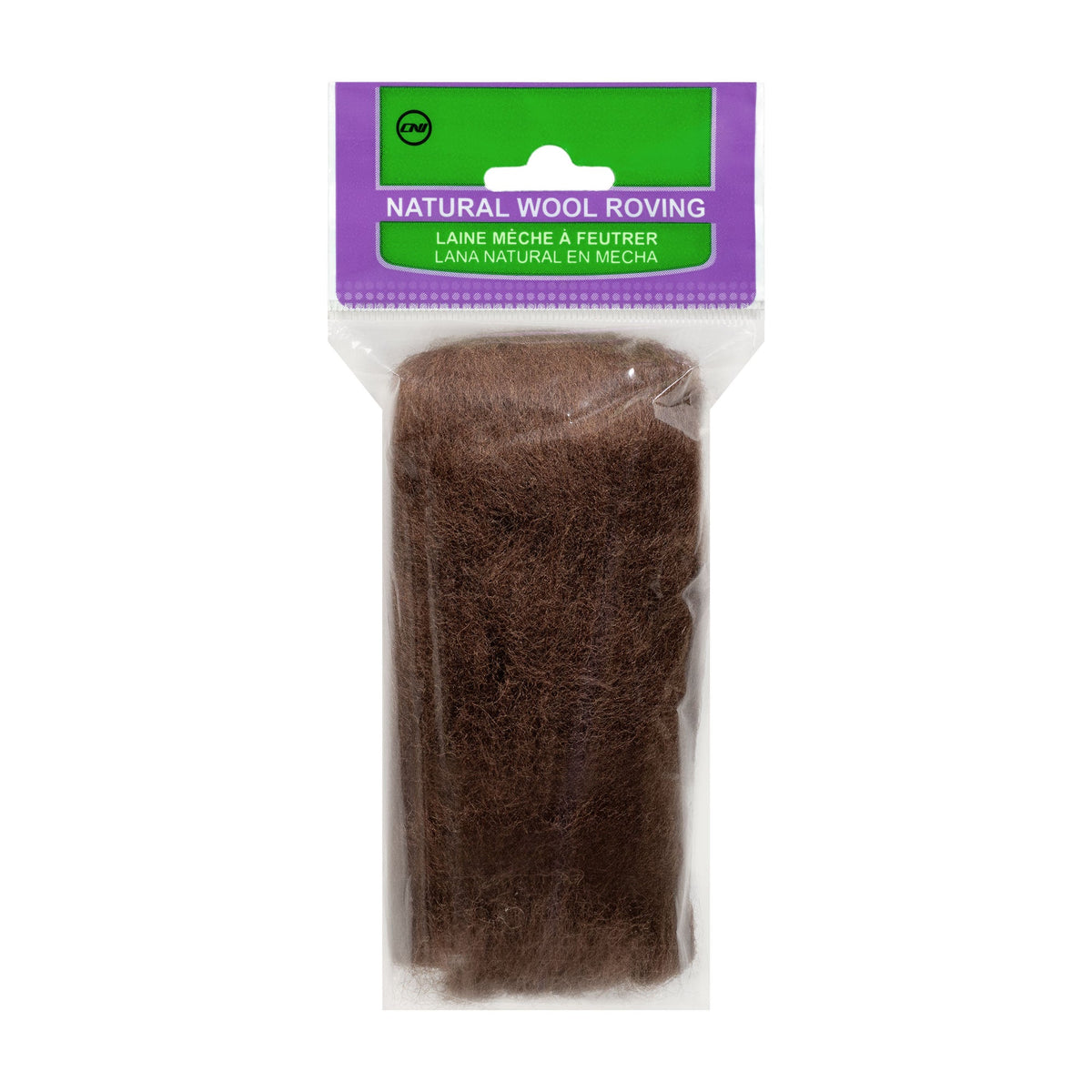 Natural Wool Roving (Brown)