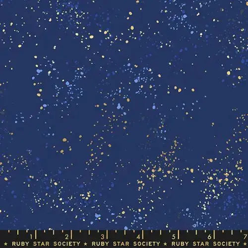 Blue Navy Speckled Metallic Cotton Wideback Fabric ( 2 7/8 Yard Pack )