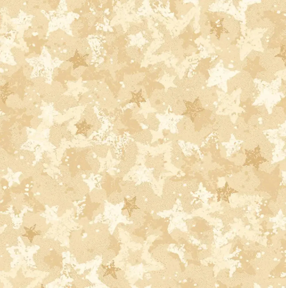 Natural Star Cream Cotton Wideback Fabric per yard - Linda's Electric Quilters