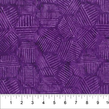 Northcott Batiks Hexies quilting cotton batik fabric in Hickory Plum