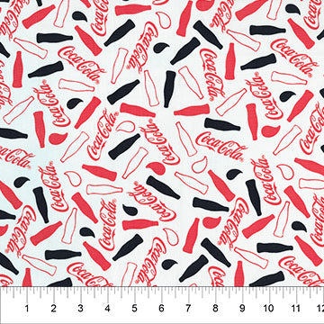 Coca-Cola Batiks Bottle Toss Snow 44"/45" Fabric Per Yard