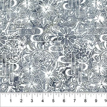 Banyan 83040-91 DANDELION WISHES - Bamboo Floral - Dove 45" wide fabric per yard