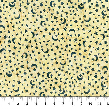 Banyan Batiks Haunted House Stars batik quilting fabric in Cream