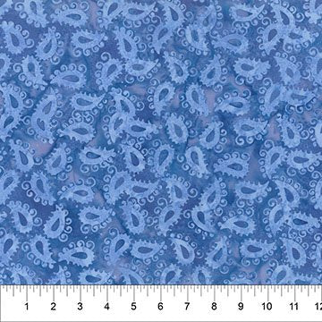 Banyan 83501-47 Majesty Paisleys Periwinkle 44"/45" Fabric Per Yard