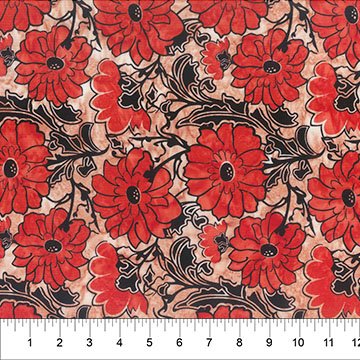 Banyan 83590-25 ENCHANTING GARDEN Main Flower - Candy Apple 45" Fabric Per Yard
