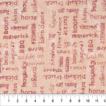 Saddle Up Words Blush Cotton 43"/44" Fabric Per Yard