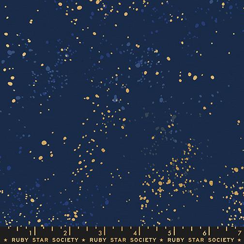 Speckled Canvas Metallic Navy 44"/45" Fabric Per Yard