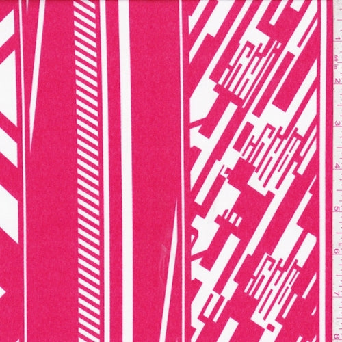 ITY Apple/White Digital Stripe Nylon Jersey Knit Fabric