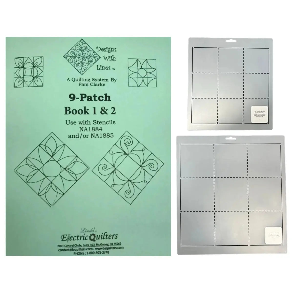 9 Patch Book and Stencil Kit Linda's Electric Quilters