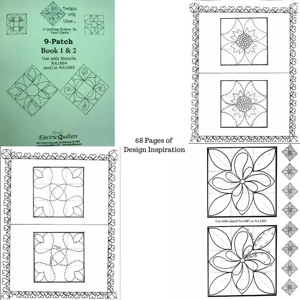 9 Patch Book and Stencil Kit Linda's Electric Quilters