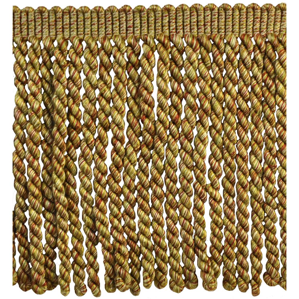 9-inch Bullion Fringe (5 Yard Roll) - BF-4010-88/36 Dark Brick and Olive Green
