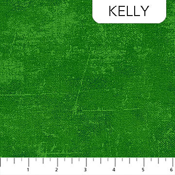 Canvas Texture Kelly 44"/45" Cotton Fabric Per Yard