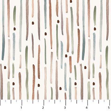 FIGO Cotton-Tale stripe quilting cotton fabric in Cream