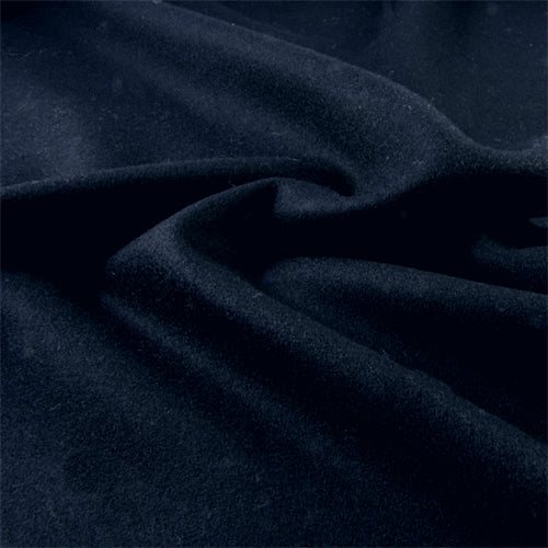 Runway Silks Navy Blue Wool Single Crepe Fabric - Reorderable